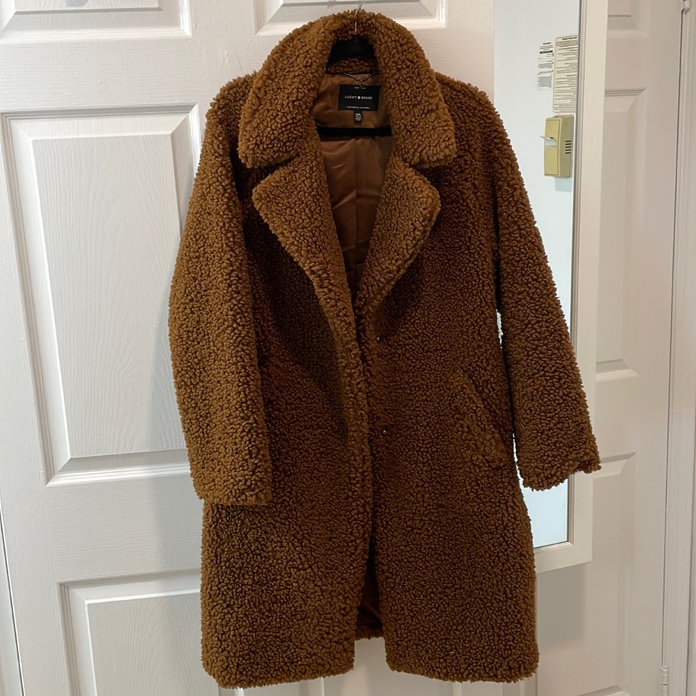 Brown teddy coat